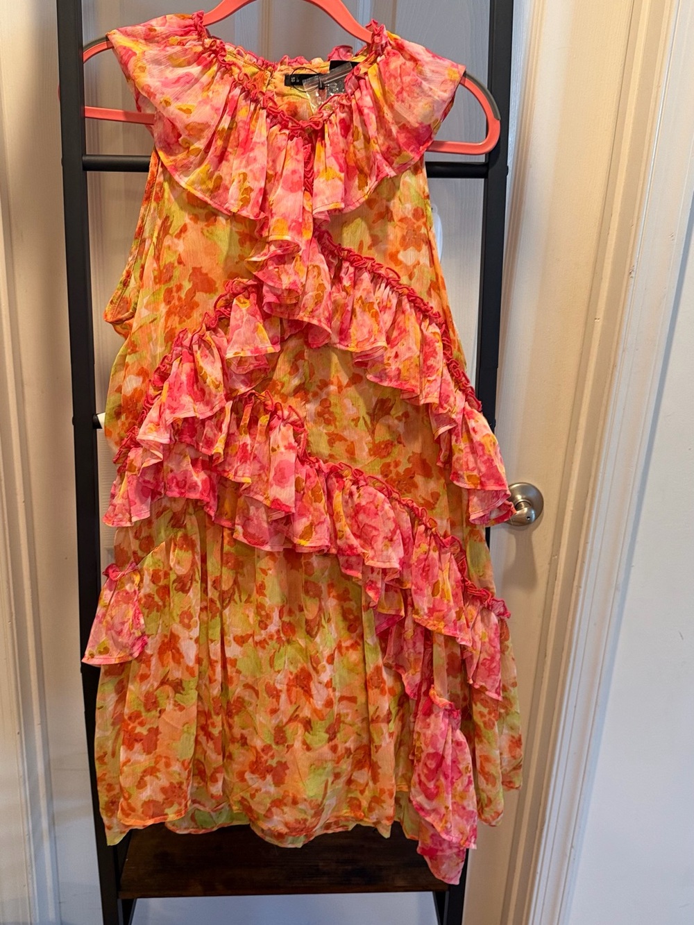 Floral Ruffle Dress in Pink & Yellow Wedding Guess Destination Wedding